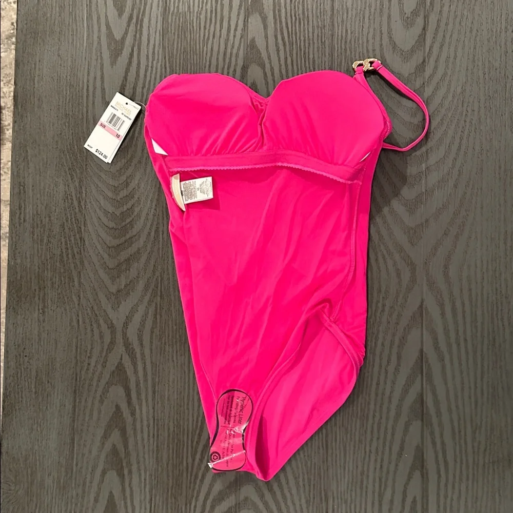 Michael Kors  Hot Pink One-Piece Swimsuit with Adjustable Straps